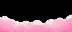 a black background with pink scalloped shapes