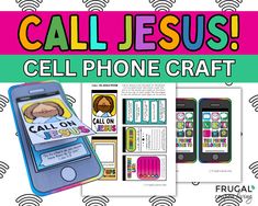 cell phone craft with the words cell jesus on it and an image of a cell phone