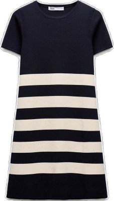 Chic Short Sleeve Beach Dress, Elegant Crew Neck Mini Dress For Summer, Elegant Summer Mini Dress With Crew Neck, Zara Short Sleeve Dresses For Work, Zara Short Sleeve Work Dresses, Zara Short Sleeve Workwear Dresses, Elegant Zara Short Sleeve Mini Dress, Elegant Zara Mini Dress With Short Sleeves, Casual Short Sleeve Mini Dress By Zara