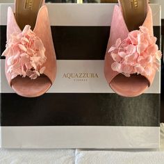 Aquazurra 105 Lily Of The Valley Suede Mules Is Jaipur Pink. Gorgeous. Brand New. Never Worn. Comes With Box And Dustbag. Designer Heels For Spring Events, Aquazzura Shoes, Suede Mules, Denim Skirt Women, Skirt Women, Pink Suede, Lily Of The Valley, The Valley, Jaipur