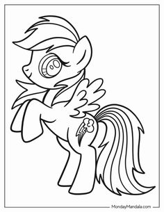 an image of a pony with wings coloring page