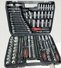 a tool kit with many tools in it