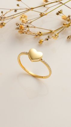 Real Gold  Plain Gold Heart Ring , Handmade, Solid Gold, Heart Design 10K Ring, 14K Ring, 18K Ring ♀ Gemstone: 1.1mm    ♀ Setting Type: Prong Setting ♀ Gemstone: Cubic Zirconia  ♀ Weight: 1,05gr/10K, 1,15gr/14K, 1,30gr/18K     ♀ Crafted: in 10K, in 14K and in 18KYellow Gold with proper 10K, 14K and 18K stamp. ♀ Production Time: 3-4 Working Days (Pls get in contact for urgent delivery *before ordering) ♀ Delivery: Free delivery with UPS  2-3 Working days to the U.S.A. and EUROPE EXCELLENT HAND MADE GIFT: simply "Thinking of You" for Birthday, Anniversary, Holidays, Graduation, Christmas, Valentine's Day, Mother's Day, Promise, Engagement RECYCLED PACKAGING: All of our items come in the appropriate packaging ensuring they are ready for gifting upon arrival.  EU and UK taxes; *EU and UK order Yellow Gold Heart Charm Promise Ring, Valentine's Day Yellow Gold Heart Ring With Charm, Gold Double Heart Ring For Valentine's Day, Gold Open Heart Ring For Wedding, Valentine's Day Gold Double Heart Ring, Gold Heart Ring With Heart Charm, Gold Heart Ring With Heart Charm For Valentine's Day, Gold Open Heart Fine Jewelry Ring, Gold Open Heart Ring Fine Jewelry