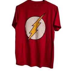 Brand New With Tags. Red Short Sleeve T-Shirt. Has The Flash Lightning Bolt Graphic Across The Front Chest. 100% Cotton. In A Men’s Size M. Can Be Unisex. The Flash T Shirt, Red Cotton T-shirt For Fan Conventions, Red Superhero T-shirt With Character Print, Red Superhero Short Sleeve T-shirt, Red Graphic Print T-shirt For Fan Conventions, Superhero Character Print Red T-shirt, Red Superhero Character Print T-shirt, Red Crew Neck T-shirt With Character Print, Red Superhero T-shirt With Short Sleeves