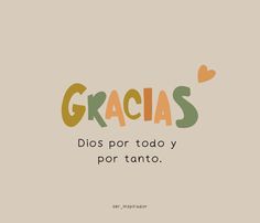 the words gracias are written in different colors and font, as well as hearts