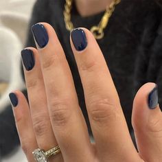 49450343727421 Short Solid Color Nails, Navy Nails, Navy Blue Nails, Ballet Nails, Solid Color Nails, Short Press On Nails, Nail Time, Nagel Tips, Nails Winter