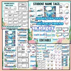 the under the sea theme pack with text and images