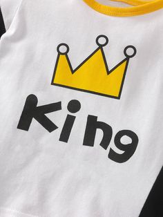 Pattern: printed Color: white Height: 80,68,74,86,92 Sleeves: short sleeves Thickness: normal Fabric: Cotton Gender: boy Launch: Winter 2021 Season: Summer King Letter, Cartoon Crown, Crown King, Wholesale Fashion, Toddler Boys, Fabric Cotton, Season Summer, Color Block, Kids Fashion