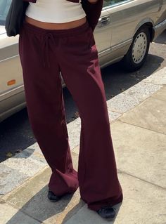 All Day Straight Leg Sweatpants Wine Maroon Sweatpants Outfit, Burgundy Sweatpants, Brandy Sweatpants, Red Linen Pants, Maroon Fashion, Straight Legged Pants, Flare Sweatpants, Straight Sweatpants, Winter Wishlist