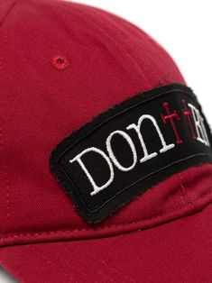 Blood red cotton Don't Try That baseball cap from HACULLA featuring curved peak, embroidered design and slip-on style. | Haculla Don't Try That baseball cap Blood Red, Embroidered Design, Baseball Cap, Slip On, Baseball, Red, Design