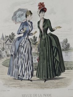 1888 Fashion, 1880s Dress, 1800 Fashion, Fashion Eras, Striped Dresses, Era Fashion