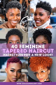 Twa Hairstyles 4c Hair, Natural Tapered Cut, Tapered Haircut For Women, Fade Haircut Women, Tapered Natural Hair Cut