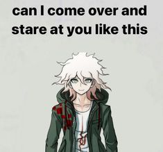 an anime character with white hair and green jacket