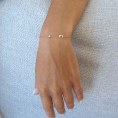 The Initial Bracelet – Magal Jewelry Solid Gold Initial Bracelet, Dainty Initial Bracelet, Magal Jewelry, 22 Bday, Initial Bracelet Silver, Initial Bracelet Gold, Rose Gold Initial, Bracelet With Diamonds, Malachite Bracelet