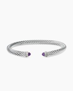 David Yurman | Classic Cable Bracelet in Sterling Silver with Diamonds, 5mm Luxury Amethyst Bangle Bracelet, Luxury Amethyst Jubilee Bracelet, Classic Amethyst Jubilee Bracelet, Artistic Signature, David Yurman Bracelet, Black Onyx Bracelet, Citrine Jewelry, Cable Bracelets, Women's Bracelets