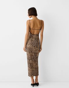 Animal print midi dress - Dresses - BSK Teen | Bershka Vestido Zara Animal Print, Summer Mid-length Bodycon Dress For Night Out, Chic Floral Print Maxi Slip Dress, Knee-length Bodycon Midi Dress For Day Out, Bodycon Knee-length Midi Dress For Day Out, Date Night Sundress Midi Dress, Sundress Midi Dress For Date Night, Floral Print Sundress Midi Dress For Party, Bodycon Mid-length Dress For Party