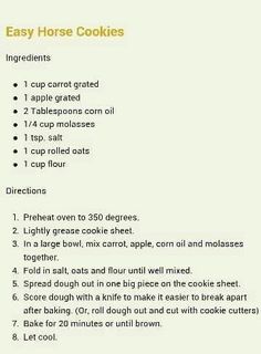 the recipe for easy horse cookies is shown