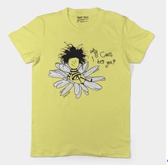 "The cutest tee for fans of the Cure! 🐝 Machine wash inside out with like colors, tumble dry low and this tee will be sure to last long enough to be passed down to future Cure fans. Printed by experts on a soft, high-quality, 100% cotton tee. 4.2 oz., super-soft 100% ringspun cotton Shoulder to shoulder taping Unisex sizing Printed by experts in Phoenix, Arizona. Chest measurment in inches: XS | 33\" S | 36\" M | 40\" L | 44\" XL | 48\" 2XL | 52\" 3XL | 56\"" Yellow Crewneck, Robert Smith, Cool Store, Phoenix Arizona, Unisex Shorts, Shoulder Taping, Cotton Tee, Arizona, Inside Out