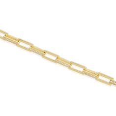 Pave Rectangle Link Bracelet - essentialsjewels.com Chain Design, Cz Stone, 925 Sterling Silver Jewelry, Cable Chain, Womens Jewelry Bracelets, Link Bracelets, Gold Vermeil, Jewellery And Watches, Sterling Silver Jewelry