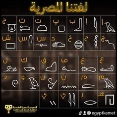 an arabic alphabet with different symbols on it