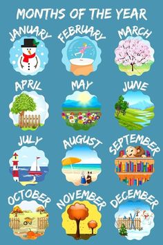 months of the year poster with pictures