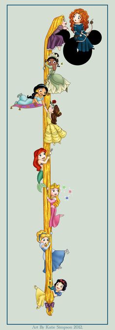 an image of disney characters on a pole