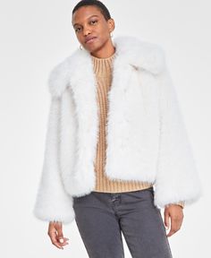 in stock Fur Coat White, White Faux Fur Coat, Fur Collar Jacket, Collared Jacket, Pants Shirt Men, Coat White, Cashmere Coat, Sweater Sale, Faux Fur Collar