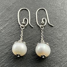 Genuine Pandora Sterling Silver Pearl & Cubic Zirconia Dangle Earrings, Stamped ALE 925, Earring Full Dangle Length 56.0mm, Earring Max Diameter 10.6mm, Total Weight 5.88 Grams, Secure Ear Wire, Lovely Condition Sterling Silver Dangle Pearl Earrings For Pierced Ears, Nickel Free Classic Dangle Pearl Earrings, Classic Nickel-free Dangle Pearl Earrings, Sterling Silver Dangle Pearl Earrings With Ear Wire, Pierced Teardrop Pearl Earrings In Sterling Silver, Classic Long Drop Sterling Silver Pearl Earrings, Silver Drop Pearl Earrings With Ear Wire, Hypoallergenic Drop Pearl Earrings In Sterling Silver, Hypoallergenic Sterling Silver Pearl Drop Earrings