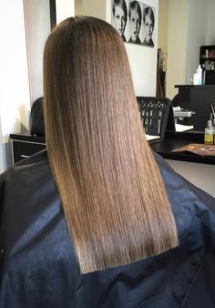 Square Haircut Long, Long Square Haircut, Long Thick Straight Haircut, Square One Length Below The Shoulder, Long One Length Haircut, Long Length Haircut Straight, Long Thick Straight Hair