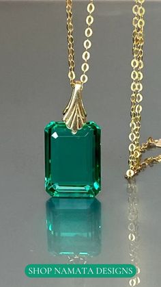 Christmas Gifts For Mom - Green Colombian Emerald Necklace Classic Green Necklace With Rectangular Pendant, Elegant Green Emerald Necklace With Rectangular Pendant, Art Deco Emerald Cut Jewelry, Formal Green Emerald Gemstone Necklace, Art Deco Emerald Cut Emerald Jewelry, Formal Emerald Necklace With Square Pendant, Elegant Rectangular Emerald Necklace For Formal Occasions, Elegant Rectangular Emerald Necklace For Formal Events, Elegant May Birthstone Necklace With Rectangular Stone