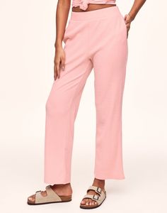 Made from a soft and cozy ribbed material, these lounge pants in light pink are perfect for lazy days around the house. The wide-leg silhouette and elasticated waistband make them super comfy, while the pockets add a practical touch. (Available in sizes XS-XL.) Pink Lounge Pants, Pink Lounge, Flannel Pajama Sets, Red Plaid Flannel, Cami Set, Short Pj Set, Plaid Pajamas, Flannel Pajamas, Adore Me