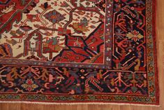 A Beautiful Genuine Iran ( Persia ) Heriz (serapi) rug is Hand Knotted by skillful weavers in Iran ( Persia ) with 100% Wool Material. This rug is in Very Good (Evenly Low Pile) condition. dimensions are 13' 6'' X 9' 0'' in foot and  411 X 274 in centimeter. the primary color is Red.   Our Used Hand-Knotted Rugs are Professionally Washed & Cleaned.   This rug comes with free shipping and 30 days return for full refund with no question asked.   At Rugsource we offer 100% Satisfaction guaranteed a Serapi Rug, Knotted Rugs, Persian Rug, Primary Color, Hand Knotted Rugs, Iran, Primary Colors, Persian, Hand Knotted