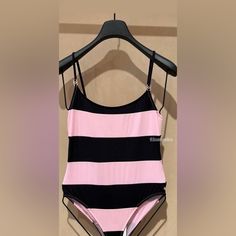 Brand New Chanel Swimsuit - Size 40 Cc On Straps Chanel Swimwear, Chanel Swim, Chanel Swimsuit, Swimsuit Pink, Swimwear Black, Sailor Stripes, Pink Swimsuit, Black Swimwear, Cute Swimsuits