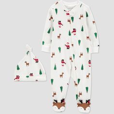 The holiday season is busy; make your life easier with this Carter's Just One You sleep and play for Christmas. This 2-piece sleep and play set features everything you love and expect from the classic style: full zip closures to make changes easy and plus an adorable matching hat to complete baby’s look. Plus, this holiday sleep and play has the cutest holiday print. Newborn and three-month sizes feature foldover mittens to keep baby from scratching! This 2-piece Christmas sleep and plat set is Baby Turkey, Christmas Bodysuit, Baby Candy, Baby Farm Animals, Baby Boy Pajamas, Baby Reindeer, One Piece Clothing, Target Clothes, Baby Christmas