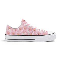 Sakura in Bloom Low Top Canvas Shoes Every Step You Take, Canvas Shoes Women, Footwear Collection, Unisex Shoes, Flat Sneakers, Japanese Culture, In Bloom, White Sneakers, Canvas Shoes