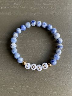 Everyday Spiritual Blue Beaded Bracelets, Everyday Blue Gemstone Beads Bracelets, Everyday Blue Gemstone Beads Bracelet, Spiritual Blue Stretch Bracelet, Blue Spiritual Stretch Bracelet, Spiritual Blue Beaded Bracelets For Everyday, Blue Gemstone Beads Bracelet For Everyday, Blue Spiritual Stretch Bracelet For Everyday, Inspirational Blue Bracelets For Gifts