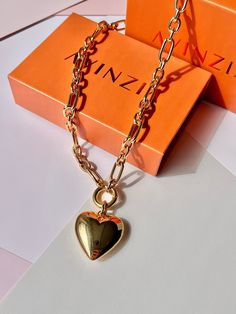 Welcome to AVINZIA! Discover a stunning collection of handmade affordable, tarnish-free 18k gold filled jewelry featuring exclusive designs. * Click here to explore our shop: https://www.etsy.com/shop/AVINZIA NECKLACE MEASUREMENTS * Most of our necklaces come in a standard length of 16"/40cm with a chain extender of 4"/10cm for comfort and better adjustment. If you need a custom length, please contact us before placing your order. CUSTOMER SERVICE: * We pride ourselves on our quick response time, so don't hesitate to reach out with any questions before placing your order!  RETURNS AND EXCHANGES: * All sales are final. * We offer store credit and exchanges within 14 days of delivery. * Processing time for exchanges takes 3-5 business days after delivery. * We reserve the right to refuse ret Rose Gold Chain Necklace With Heart Charm For Gift, Heart Shaped Rose Gold Chain Necklace For Valentine's Day, Rose Gold Heart Chain Necklace For Valentine's Day, Heart-shaped Rose Gold Chain Necklace For Valentine's Day, Rose Gold Heart Charm Necklace For Valentine's Day, Gold Open Heart Chain Necklace For Valentine's Day, Heart Charm Chain Necklace Gift For Valentine's Day, Valentine's Day Rose Gold Chain Necklace With Heart Charm, Valentine's Day Gold Open Heart Chain Necklace