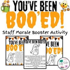 you've been booed poster with instructions and pictures for the halloween themed project