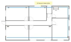 the floor plan for an office building with two rooms and one room on each side