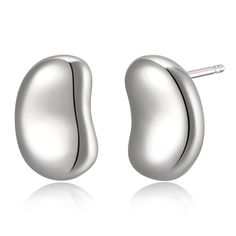 PRICES MAY VARY. Elevate your style with these exquisite sterling silver stud earrings for women. Their rhodium-plated finish adds brilliance and durability. Discover the allure of our bean-shaped stud earrings, crafted from premium sterling silver embodying modern elegance. Indulge in the luxury of Morgan & Paige's sterling silver stud earrings, meticulously crafted for exceptional quality and timeless beauty. Create a captivating ensemble by pairing these silver stud earrings with the matching White Gold Earrings With Shiny Finish For Gift, Sterling Silver Earrings With Shiny Finish As Gift, Rose Gold Earrings Studs, Womens Earrings Studs, Rose Gold Studs, Sterling Silver Stud Earrings, Stud Earrings For Women, Silver Stud Earrings, Matching Necklaces