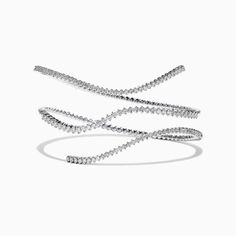 Effy Pave Classica 14K White Gold Diamond Wrap Bracelet, 3.43 TCW Diamond Wrap Ring, White Gold Diamond Bracelet, Tanzanite Diamond Ring, Diamond Evil Eye, Rose Gold Morganite, White Gold Sapphire, White Stones, Rose Gold Diamond Ring, White Diamond Ring