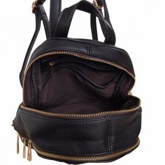 Multi-Zip Vegan Leather Backpack - Classic Bookbag Shoulder Purse Handbag Satchel School Bag Back To School Satchel Shoulder Bag With Zipper, Trendy Bags With Zipper Closure For Back To School, Trendy Back To School Bag With Zipper Closure, Trendy Back To School Bags With Zipper Closure, Trendy Back-to-school Bags With Zipper Closure, Back To School Satchel With Zipper Closure, Back To School Shoulder Satchel With Zipper Closure, Back To School Shoulder Satchel With Zipper, Leather Backpack With Cell Phone Pocket For On-the-go