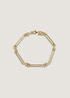 Mixed Link Chain Bracelet 14k Gold - Kinn Interlocking Ring, Fall Rings, Gold Baroque, Figaro Chain Necklace, Gold Rope Chains, Link Chain Bracelet, Diamond Tennis Bracelet, Jewelry Lookbook, Pearl Hoop Earrings