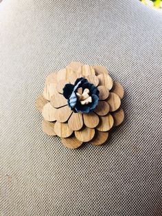 Excited to share this item from my #etsy shop: Wooden Blue Flower Lapel Pin #woodenlapelpin #lapelpinflower #weddinglapelpin #enamellapelpin Wood Bowtie, Wooden Bow Tie