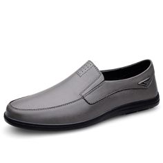 Occasion : Casual Lining-Genuine Leather Type : Cow Leather Upper-Genuine Leather Type : Cow Leather Fashion Element : Sewing Fit : Fits true to size, take your normal size Pattern Type : Solid Season : Spring/Autumn Model Number : D2268 Closure Type : SLIP-ON Feature : Breathable,Massage Shoes Type : Loafers Lining Material : GENUINE LEATHER Insole Material : BONDED LEATHER Outsole Material : RUBBER Upper Material : GENUINE LEATHER Brand Name : YEISNDOO Item Type : Casual Shoes Department Name Gray Leather Slip-ons With Rubber Sole, Spring Business Boat Shoes With Round Toe, Gray Leather Slip-ons, Gray Loafers With Rubber Sole, Gray Loafers With Rubber Sole And Round Toe, Casual Gray Leather Loafers, Casual Leather Closed Toe Business Shoes, Casual Closed Toe Leather Shoes For Business, Casual Flat Heel Dress Shoes For Office