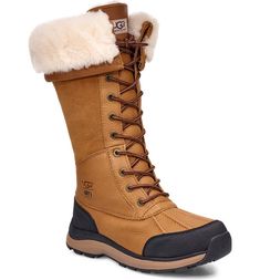 Free shipping and returns on Adirondack III Waterproof Tall Boot at Nordstrom.com. <p>A flexible lace-up boot temperature rated to -25º Fahrenheit features a waterproof leather upper and plush UGGpure™ lining for cozy comfort. UGGpure is a textile made entirely from wool but engineered to feel and wear like genuine shearling. An exclusive repeating lug pattern on the outsole maximizes surface contact to enhance traction.</p> Adirondack Ugg Boots, Ugg Adirondack, Tall Winter Boots, Weatherproof Boots, Cold Weather Boots, Tall Boot, Chelsea Boot, Waterproof Boots, Tall Boots