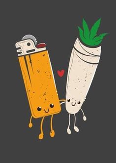 two cartoon carrots holding hands with a lighter in the other's hand, on a dark background