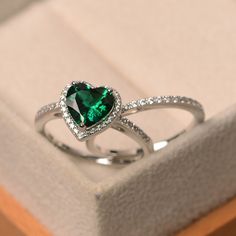 Diamond Engagement Band, May Birthstone Rings, Engagement Gifts For Her, Green Heart, Bridal Engagement Rings, Bridal Ring Sets, Wedding Band Sets, Gemstone Jewelry Handmade, Engagement Bands