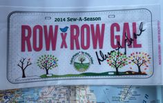 the back of a license plate that says row x row gal