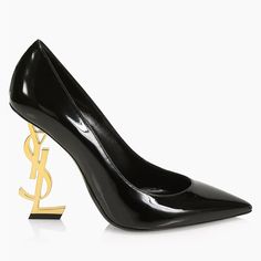 Ysl Saint Laurent Opyum Point-Toe Patent Leather Pumps Heels Black Gold Women’s Eu 37/Us 7 $1,390. Nwob. Structural Ysl Insignia Stiletto Heel Elevates Patent Leather Pumps To Refinement. Leather Upper Point Toe Slip-On Style Leather Lining And Sole Made In Italy Size Metal Insignia Heel, 4.25" (110mm) Ysl Opyum Heel, Ysl Saint Laurent, Hot Pink Heels, Ysl Heels, Yves Saint Laurent Shoes, Black Pumps Heels, Saint Laurent Shoes, Gold Heels, Pink Heels